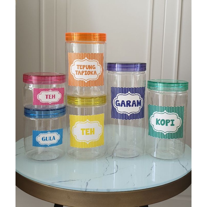 

STIKER POLKADOT STICKER BUMBU STICKER TOPLES GULA GARAM TEPUNG CUSTOM WARNA WARNI PINK KUNING OREN HIJAU UNGU BIRU