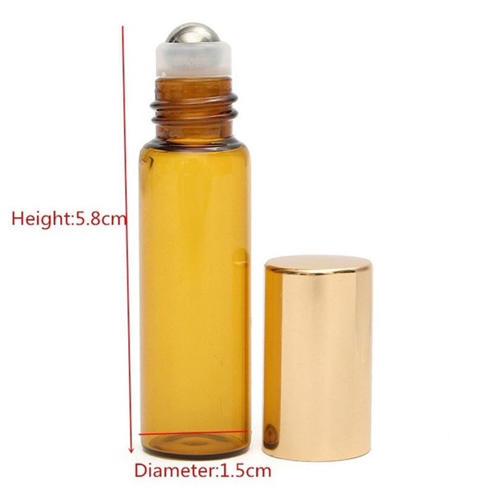 Rebuy Glass Roller Bottle 5Pcs Dengan Roller Metal Alat Makeup Botol Kosong Travel Refillable Bottle