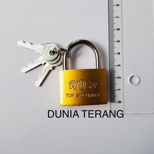 Gembok Besi CAT KUNING VION 38mm kotakan - Gembok Koper Tas Laci Pintu Lemari  - Kunci Gantung Kotak Suara -  Yellow Iron Padlock 38mm