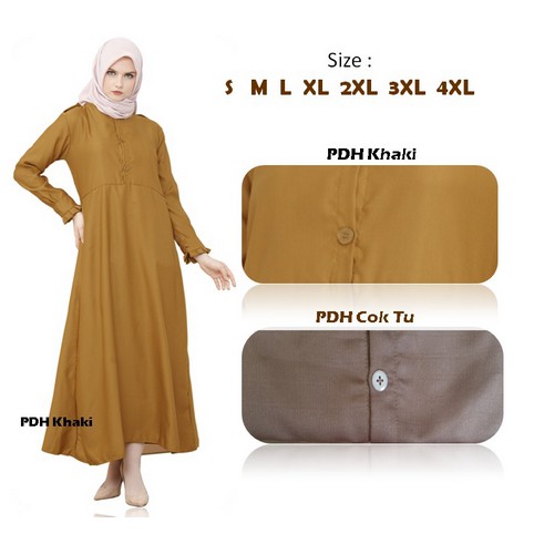 Baju Gamis Seragam Dinas Coklat Pemda PNS Khaki Keki Wanita Bahan Toyobo Premium Ori Warna Gamis Pem