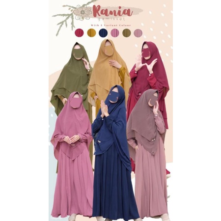 Rania Set Ori by Gerai Mika, Gamis Set Sutra jepang japan silk khimar ceruty Cantik murah paling lar
