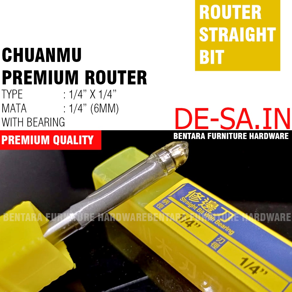 6MM CHUANMU ROUTER BIT (1/4&quot; x 1/4&quot;) CHUAN MU PREMIUM QUALITY Straight Bit Single Flute Mata Router 6 MM Chuan Mu