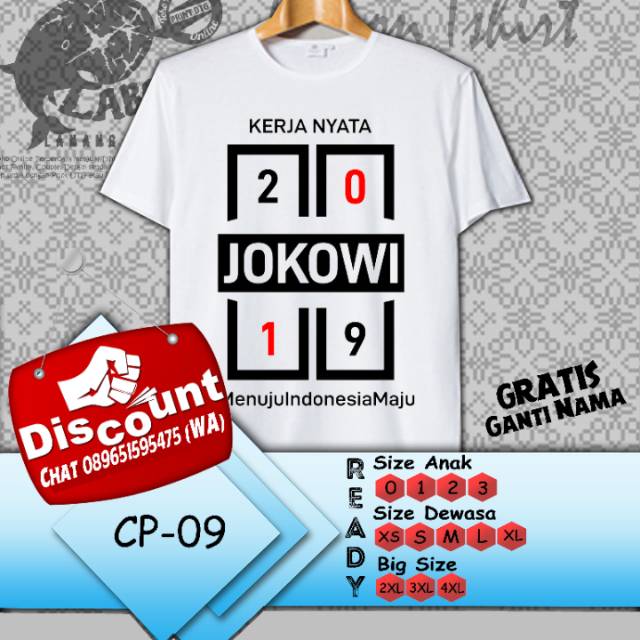 Kaos 2019 Jokowi | Jokowi Amin | Kaos Jokowi Murah | #01indonesiamaju