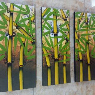 Lukisan panel pohon bambu coklat Shopee Indonesia Lukisan panel pohon bambu coklat Shopee Indonesia