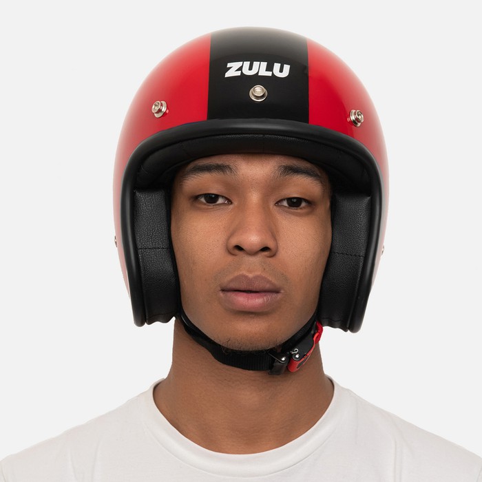 HELM RETRO ZULU VIPER RED MERAH ( Half Face / Simpson )