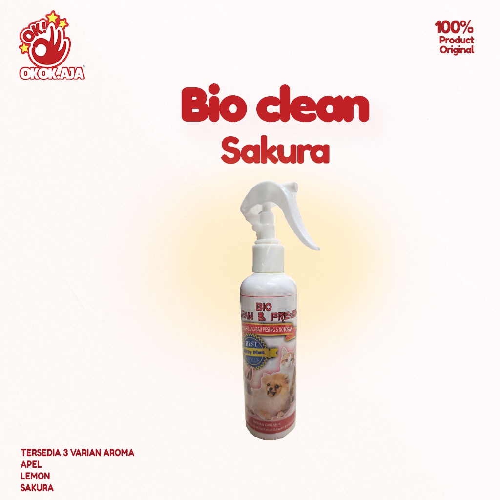 BIO CLEAN 250ml Penghilang Bau Pesing &amp; Kotoran Kucing Anjing Kelinci - Penghilang Bau