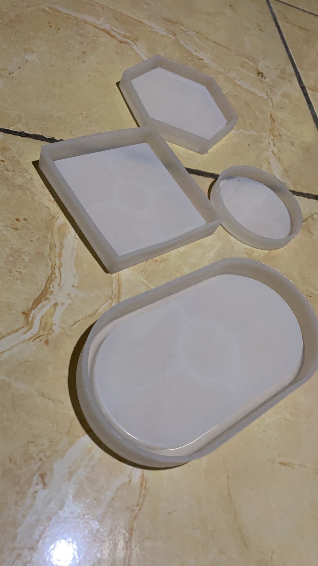 【ziyulin】concrete Oval Mold Ashtray Coaster Square Flexible Silicone Tray Mold