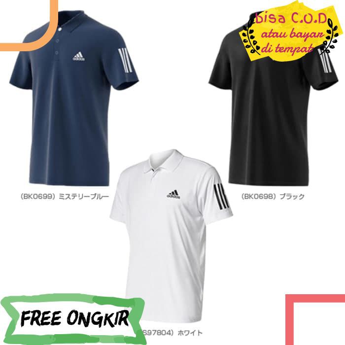 [COD]658 POLO SHIRT POLOS PAKAIAN ATASAN PRIA WANITA DEWASA MURAH ADIDAS STRIP 3 GRADE ORI