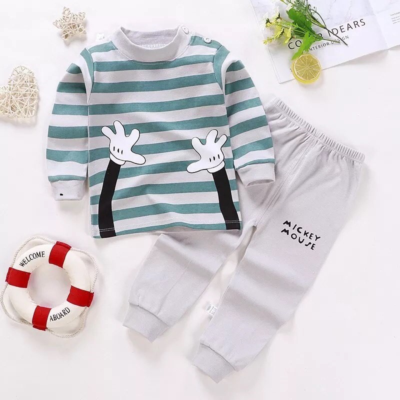 Hansen Gallery COD Setelan Baju Tidur Anak Baju Jumper Pyama Anak Korea Import HG 019