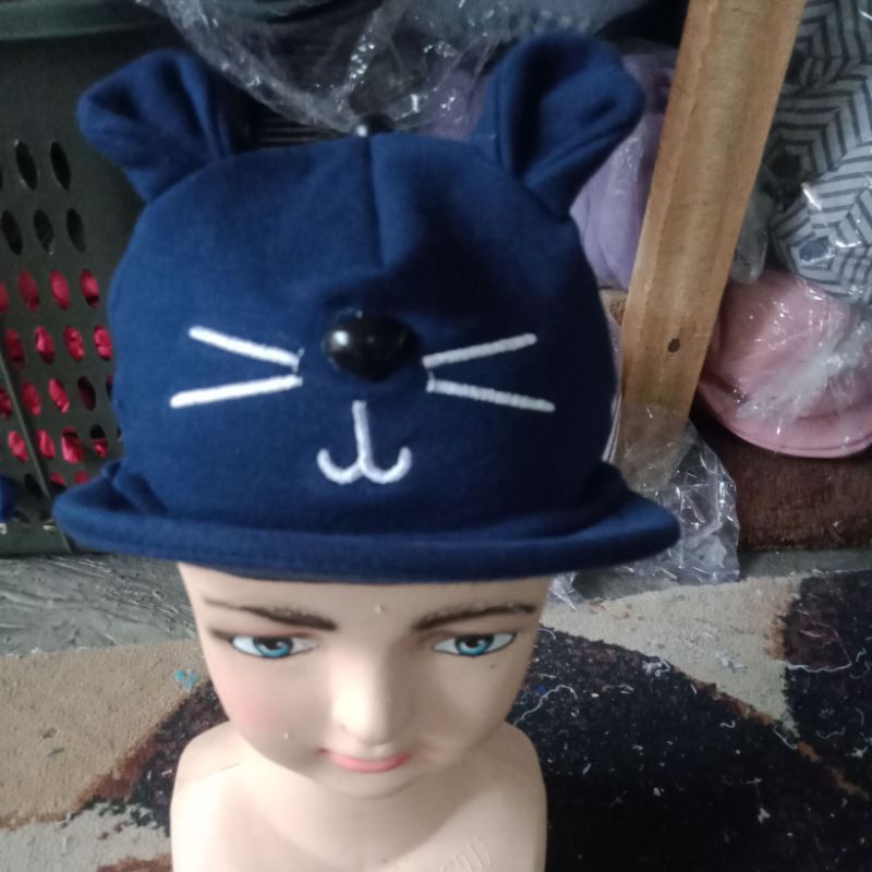 TOPI ANAK MODEL BERUANG//TOPI KARAKTER LUCU//LAKI-LAKI DAN PEREMPUAN/UNTU USIA 0 BULAN SAMPAI 3 TAHUN-Kucing anak nevy