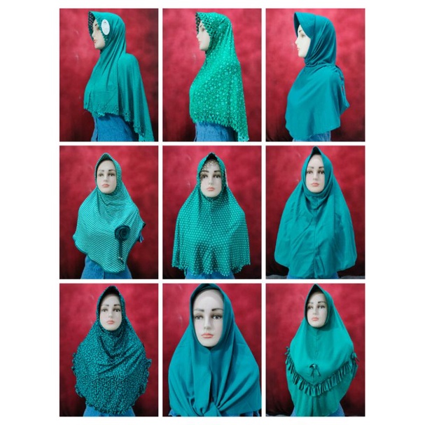 hijab instan warna tosca hijau toska aneka model