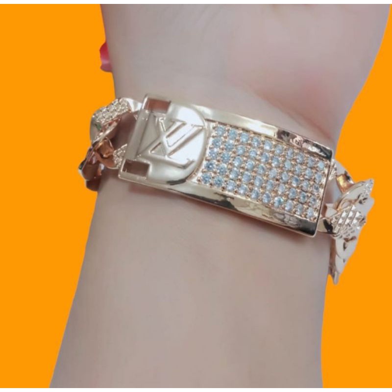 Gelang tangan lapis emas permata zircon aksesoris fashion wanita G22