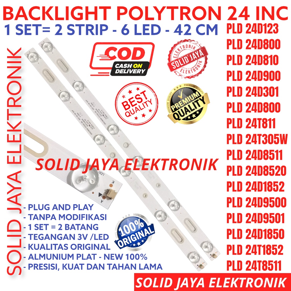 BACKLIGHT LED POLYTRON 24 INC PLD24D900 PLD24D901 PLD24T8511 PLD24D8511 PLD24D1852 PLD24D810 6K 3V