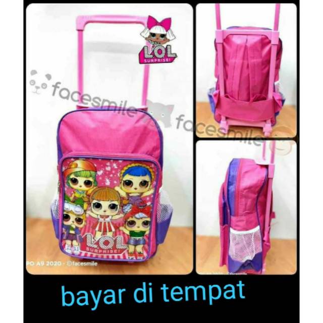 tas ransel anak / tas troli anak perempuan / koper anak tas anak dorong