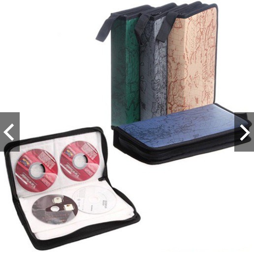 Tempat Kaset Tas CD DVD Holder Disc Storage 80 Disc Motif Peta