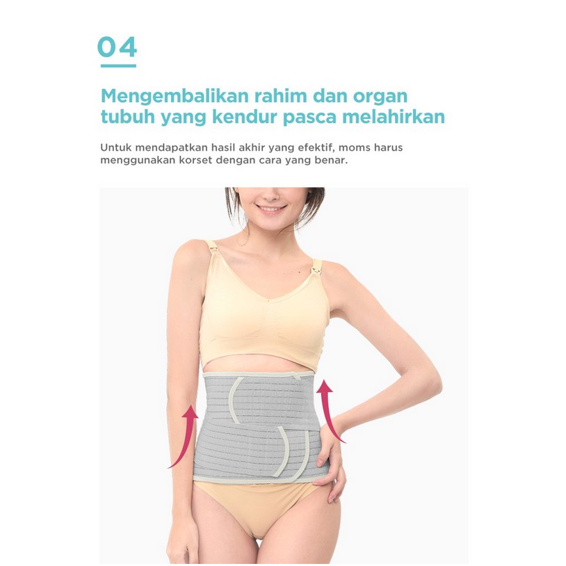 MOOIMOM Bamboo Postpartum Belly Band Korset Pelangsing Pasca Melahirkan Normal &amp; Caesar Corset