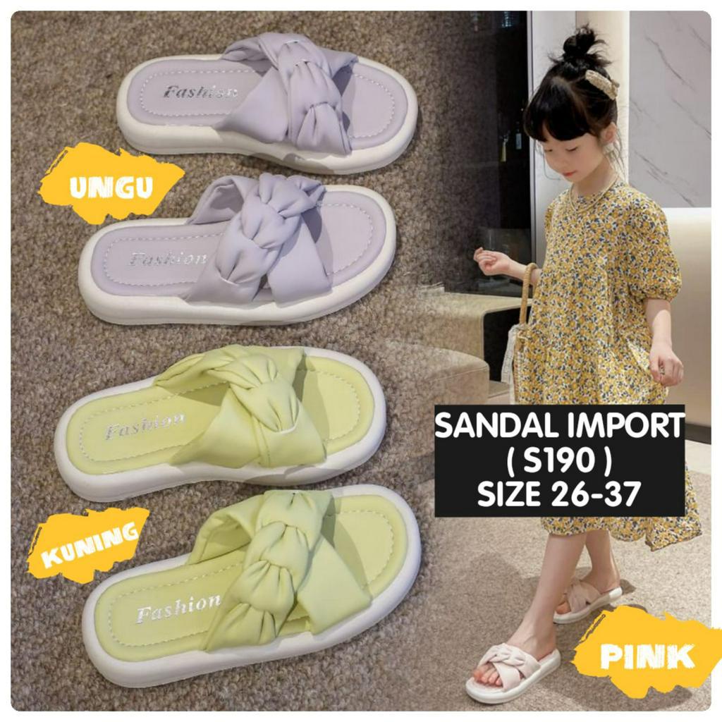 (LOLI-JKT) SD-S190 SANDAL ANAK CEWEK SILANG LEMBUT SIZE 26-37