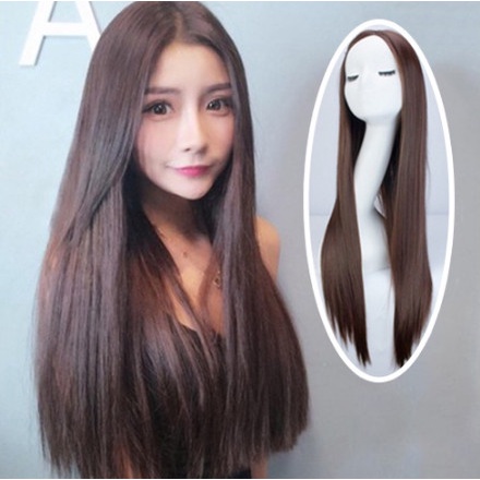 wig panjang wig tanpa poni wig lurus wig smoothing rambut palsu