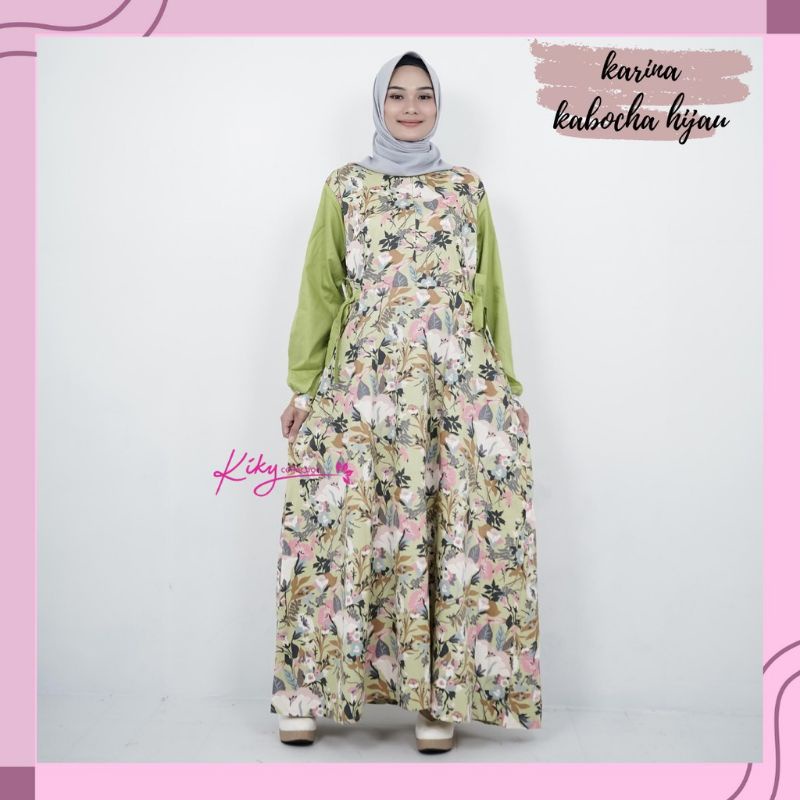 Gamis Katun Jepang Original Cantik Kekinian Fashion Muslimah Terbaik Model Karina Kabocha