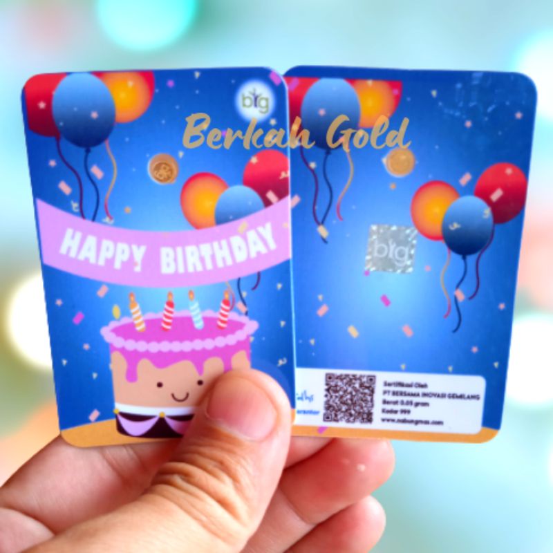 ❤Big Gold Emas Mini 0.025 - 0.05 Gram/Gift Series/Birthday Blue