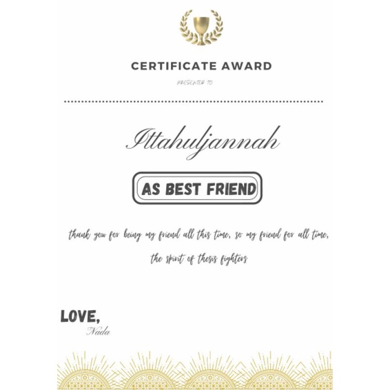 

SERTIFIKATBESTFRIEND/SERTIFIKATCUSTOM/SERTIFIKATHADIAH