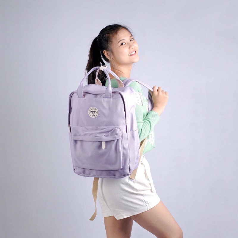 Mores Tas Ransel Laptop Wanita Pastel Micha Korean Nilon backpack Import polos Tas sekolah lucu kuliah remaja