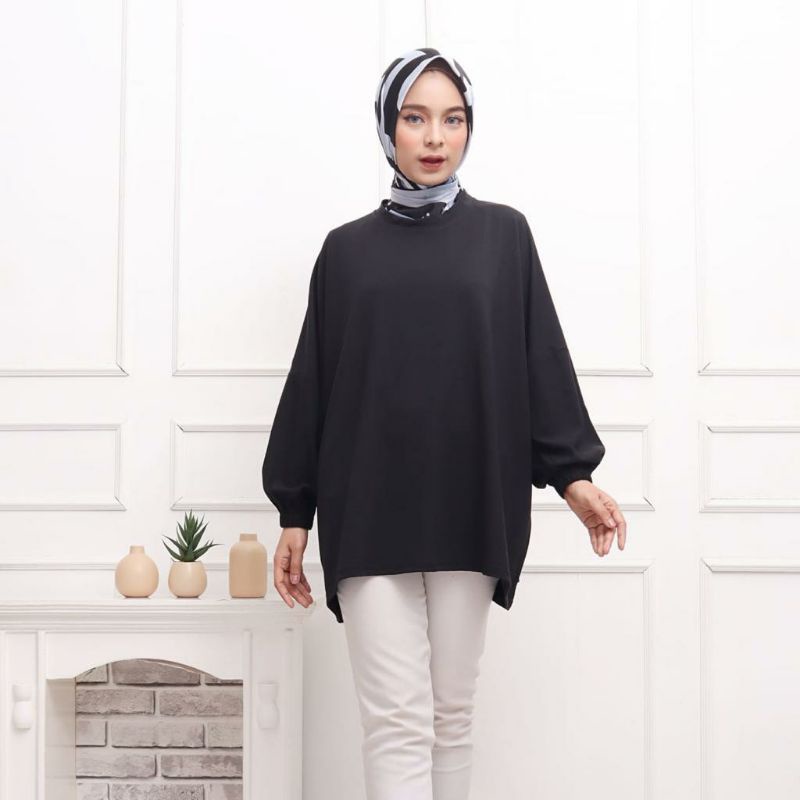 ATASAN BLOUSE WANITA BATWING JUMBO BIGSIZE OVERSIZE BABYTERRY SPANDEX - 1781-3