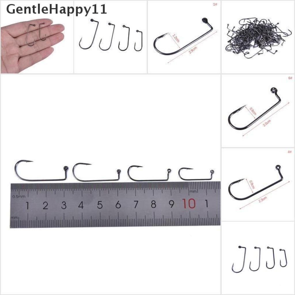 Gentlehappy 100pcs Kail Pancing Siku 90 Derajat Bahan Carbon Steel Ukuran 1# To 6#