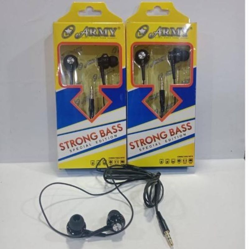 Headset Earphone Handsfree ARMY Setereo Strong Bass