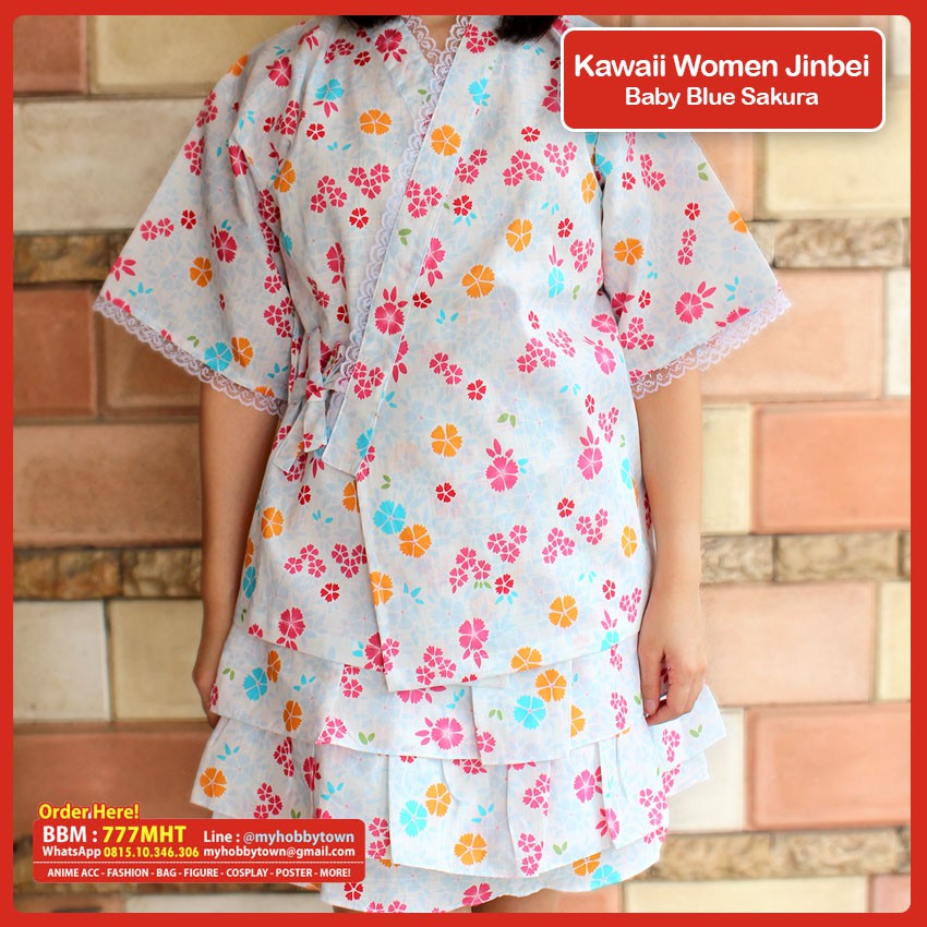 Kawaii Jinbei Wanita : Baby Blue Sakura