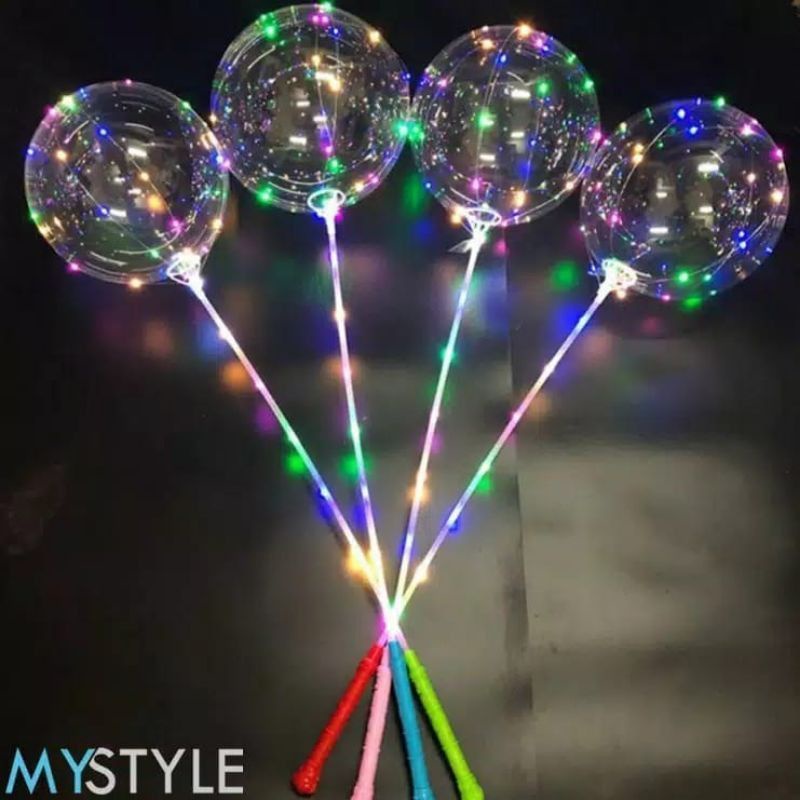 BALON PVC BOBO BALON 1 SET LENGKAP BOBO + STICK + LAMPU BALON LATEX PVC MURAH BALON WARNA WARNI