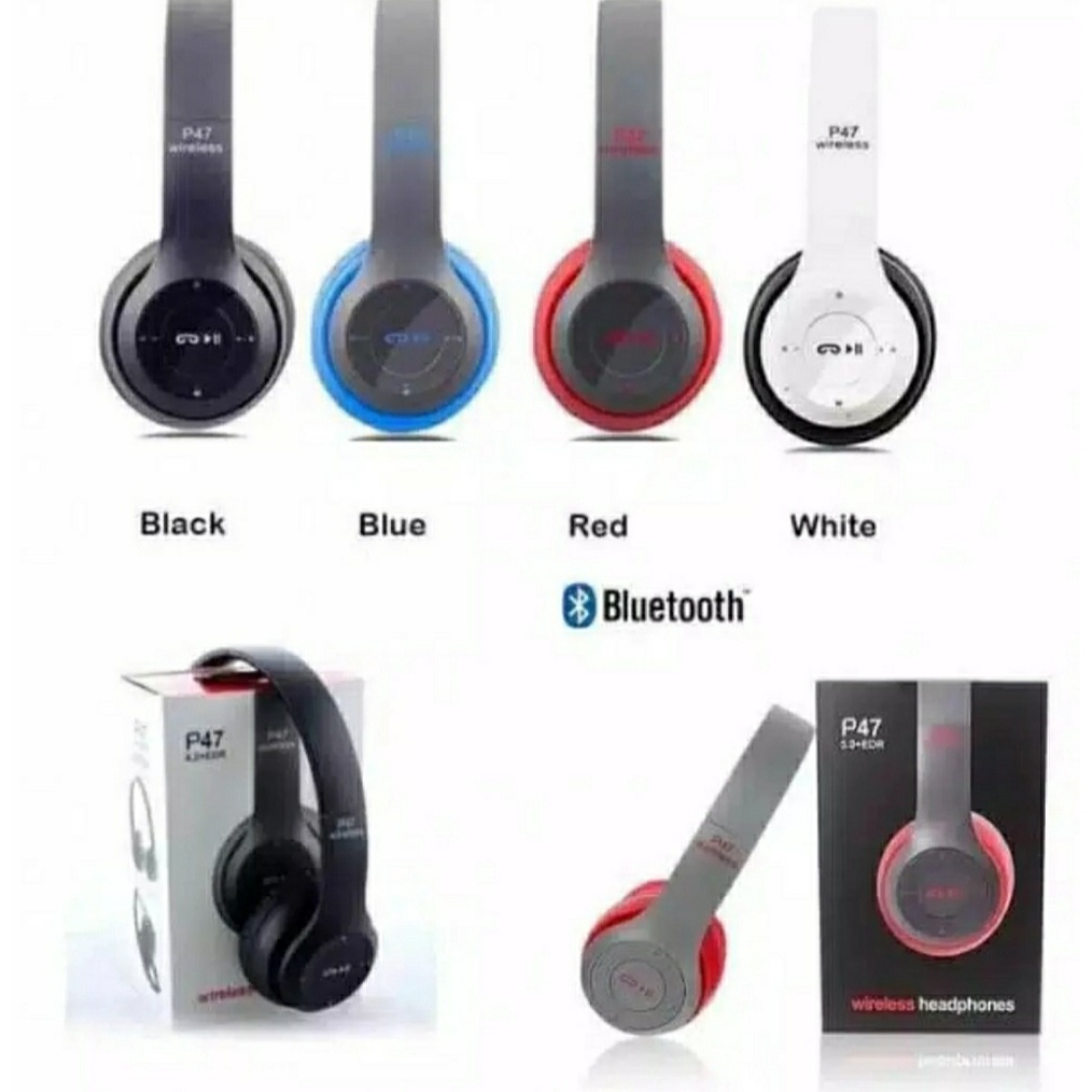 P47 BLUETOOTH HEADSET BANDO GAMING WIRELESS SUPER BASS / HEADSET BLUETOOTH P47 PRO / HEADPHONE WIRELES