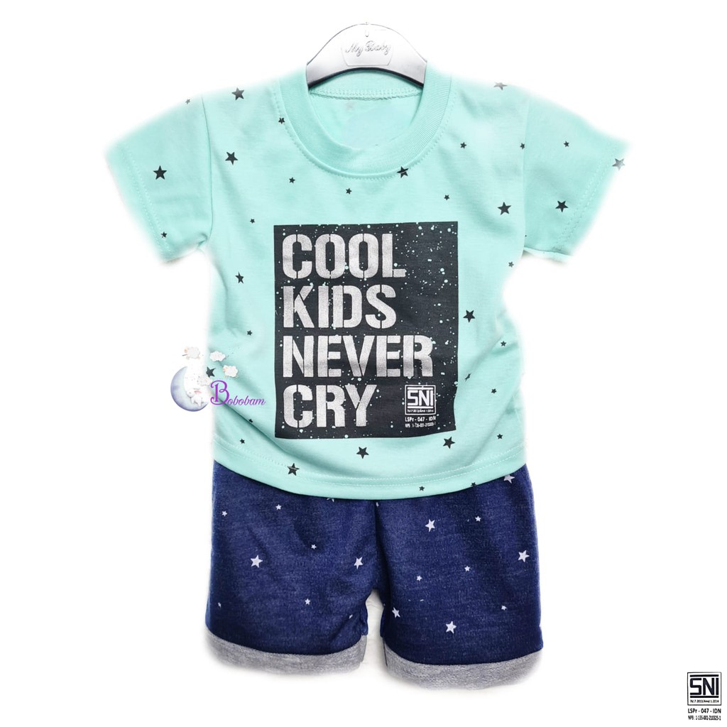 BAJU BAYI ECER CASUAL KASUAL SETELAN ANAK COOL KIDS NEVER CRY / SETELAN ANAK HARGA GROSIR