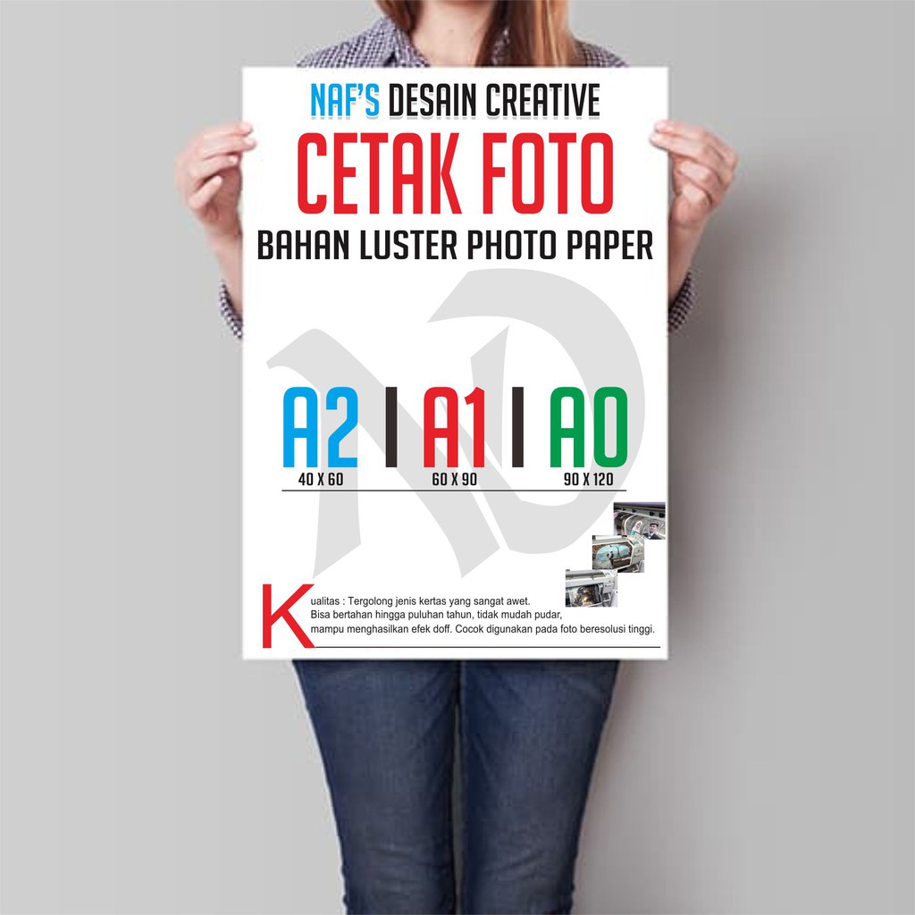 Cetak Foto Ukuran A0, A1, A2 Bahan Luster Photo Paper