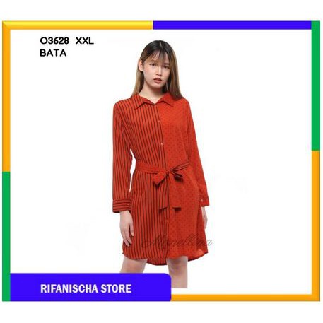 Rf 03628 Baju Tunik Atasan L - Merah Bata Wanita Trendy Jaman Now