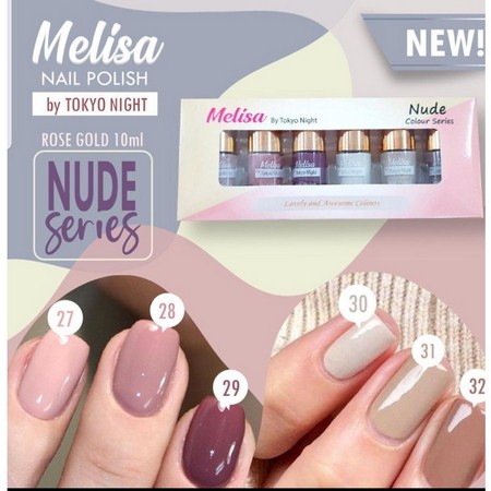 ⭐BAGUS⭐ [ECER] MELISA NAIL POLISH NUDE COLORFUL / DOLL / PRINCESS / ROSE GOLD | Kutek / Cat Kuku Tokyo Night