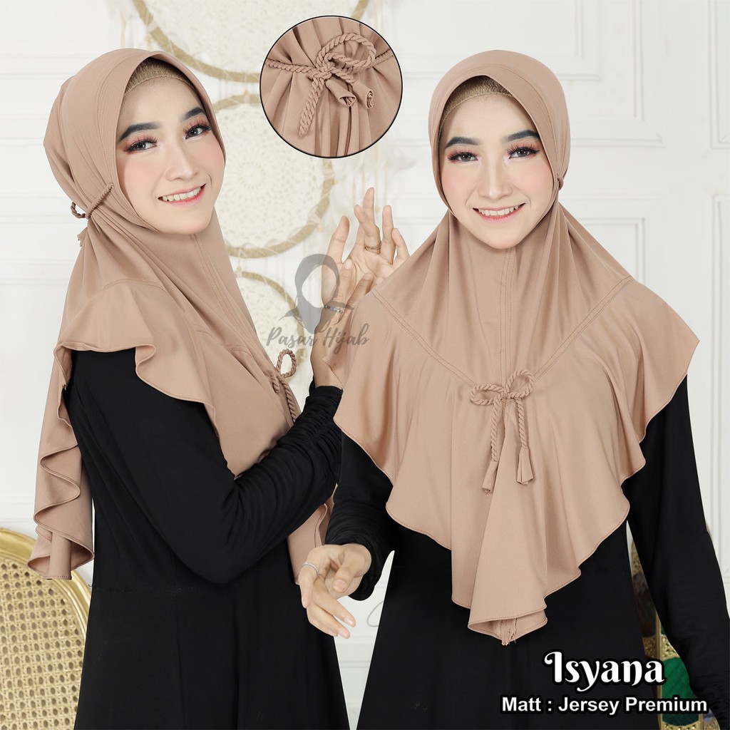 Jilbab Instan Tali Kepang Isyana Hijab Instan Jersey Airis Kerudung Bergo Pasar Hija'b