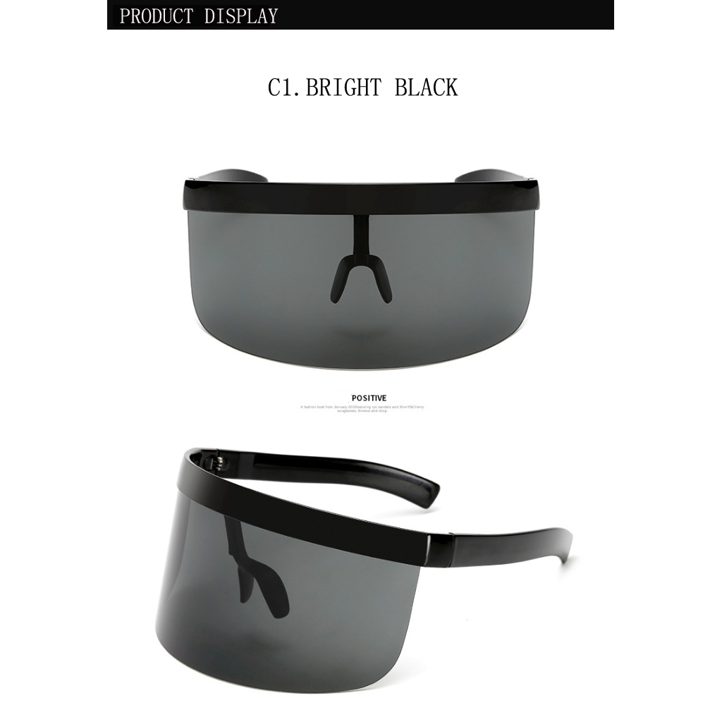 Kacamata Hitam Oversized Lensa Bening Bentuk Kotak Untuk Wanita One Piece