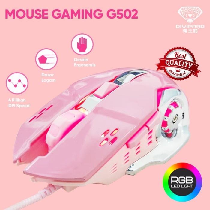 Divipard Gaming Mouse Colorful Backlight G502 3200 DPI Mouse Gaming