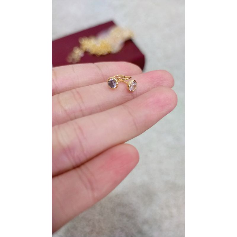 anting toge silver 925 lapis emas 23k