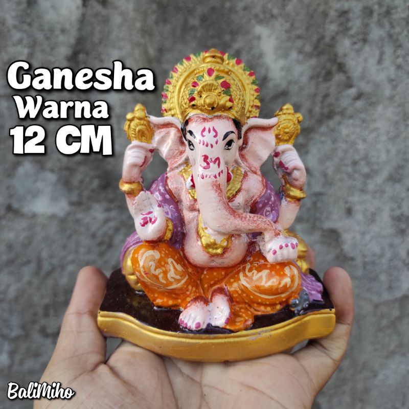 PATUNG GANESHA 12 CM WARNA/PATUNG GANESA/PATUNG DEWA GANESHA/GANESHA WARNA/PATUNG DEWA GAJAH