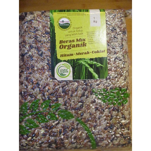 

BERAS CAMPUR HITAM MERAH COKLAT 1KG- BERAS ORGANIK - BERAS WHOLE GRAIN