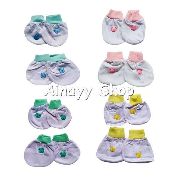 6 Set (12 Pasang) Sarung Tangan Bayi Dan Kaos Kaki Bayi Newborn Murah