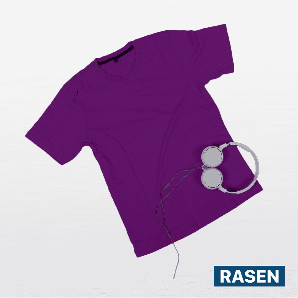 (Ungu Tua) Kaos Polos Cotton Combed 30S