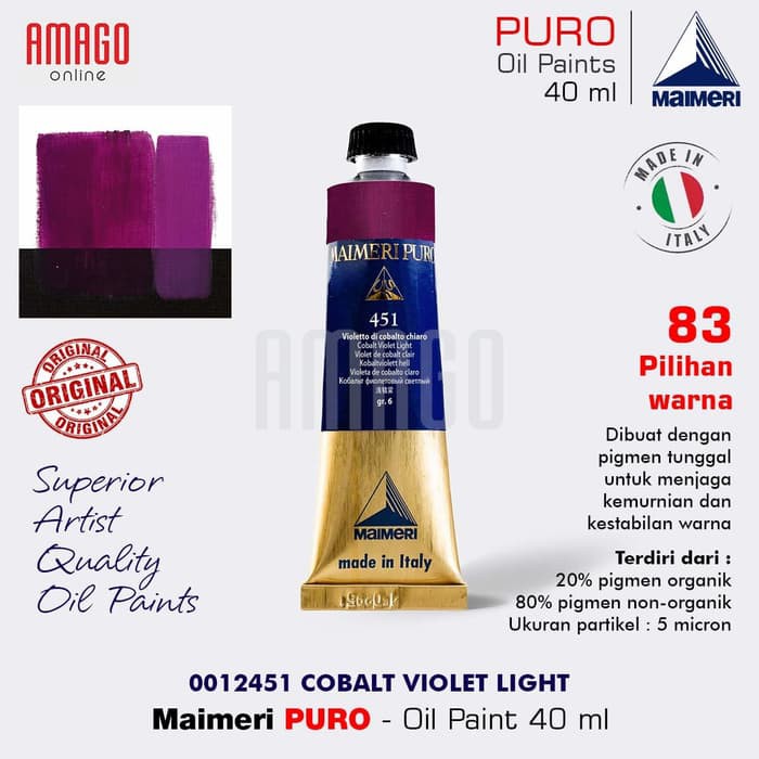 MAIMERI PURO - OIL PAINT - COBALT VIOLET LIGHT - 40ML - M0012451