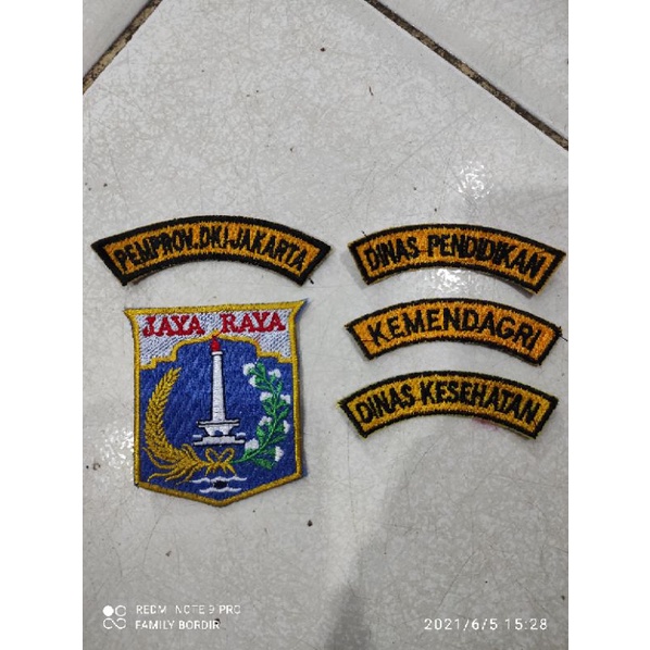 satu set logo, patch, emblem, bordir pemprov DKI JAKARTA