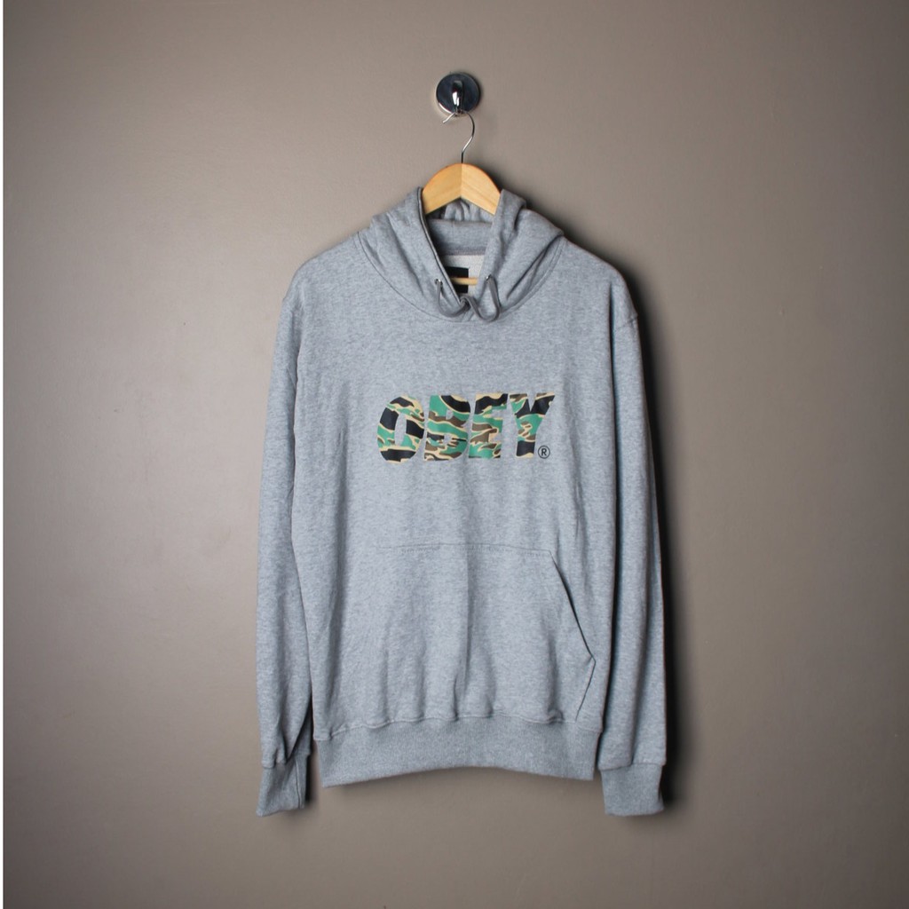HOODIE JAKET OBEY TIGER CAMO GREYIRN RBO