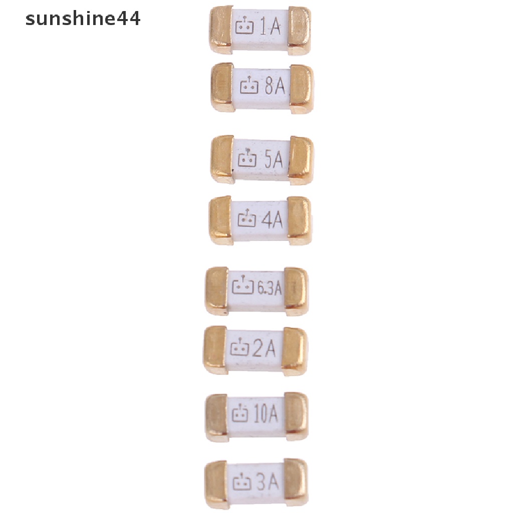 Sunshine 10PCS Sekring Listrik 1a to 10A 125v 0451 SMD Warna Emas