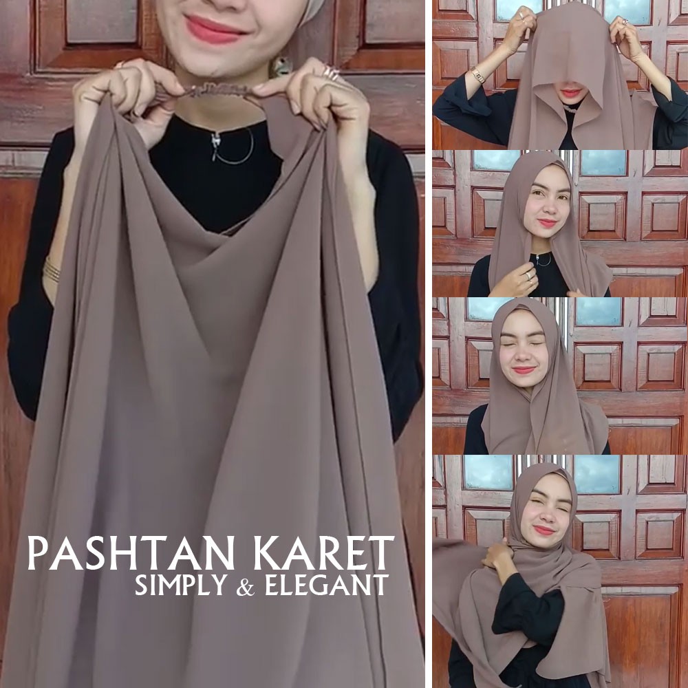 Termurah ! Pashmina Karet Jumbo 200x75 Jahit Tepi Diamond / Pashmina Instan / Pashtan
