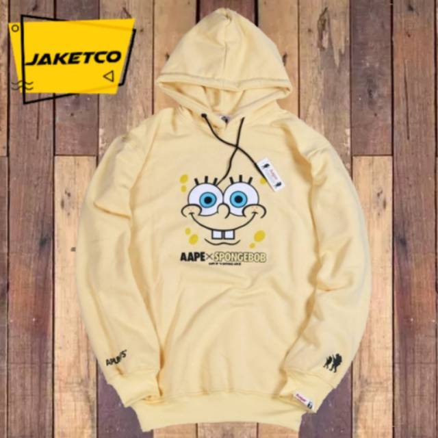 Jual JAKET SWEATER HOODIE AAPE X SPONGEBOB FACES AUTHENTIC PREMIUM ORIGINAL Low Price